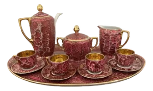 Antique Porcelain Coffee Set, 1920, Set of 12