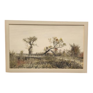 1960s Hand Tinted Sepia Toned Photo on Linen Paper For Sale