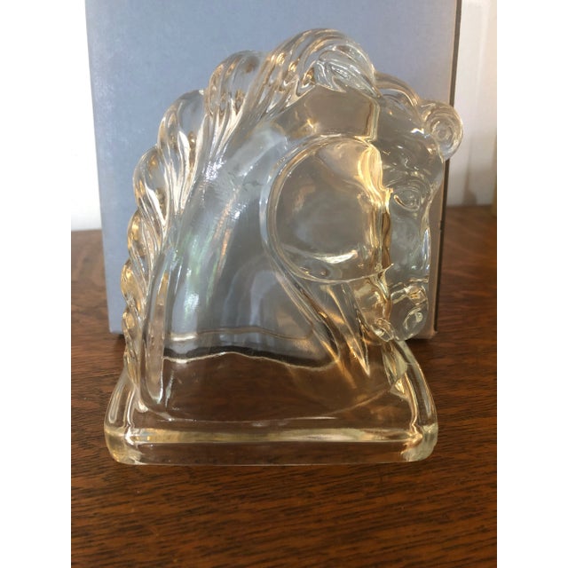 Federal Glass 1950s Federal Glass Horse Head Equestrian Bookends - A Pair For Sale - Image 4 of 11