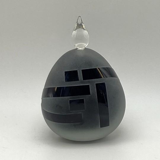 Glass Jim Grant Black Cameo Glass Perfume Bottle (Signed and Dated, Handmade Art Glass, Vintage 1983) For Sale - Image 7 of 15