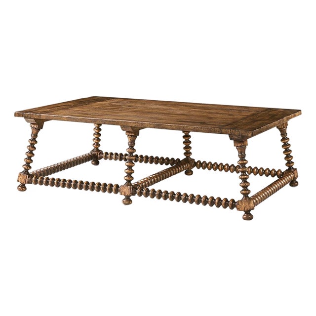 Bobbin-Turned Rustic Cocktail Table For Sale