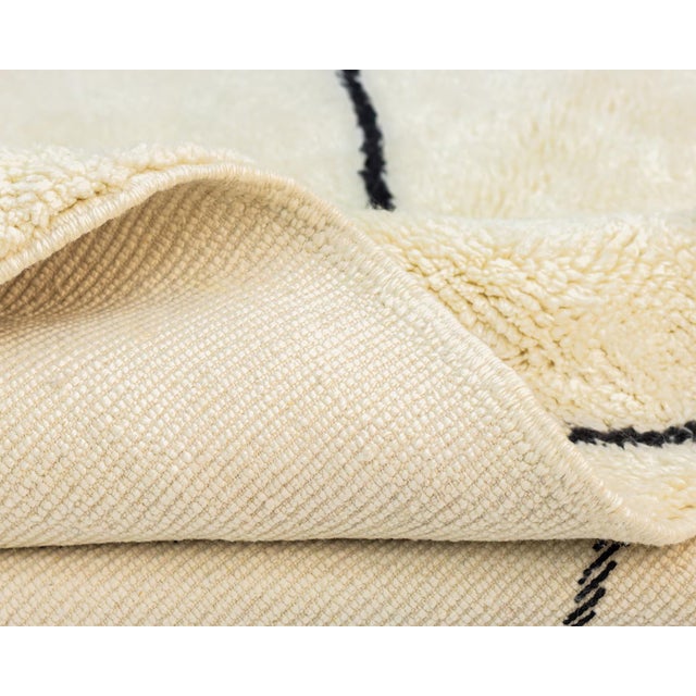 Black Hand-Knotted Wool Rug by Azele Studio For Sale - Image 8 of 9