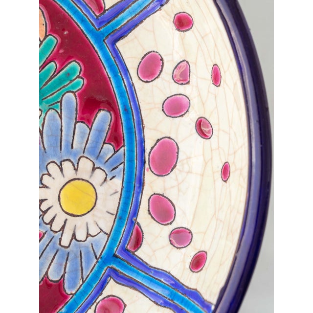Vintage French Art Deco Cloisonné Enamel Bowl with Daisies from Manufacture Des Emaux De Longwy, 1930 For Sale - Image 6 of 13