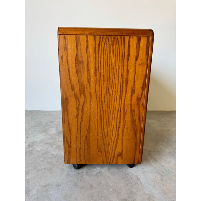 Mid-Century Modern Tambour Door Serving Cart or Tv Stand on Wheels/ Sold For Sale - Image 11 of 12