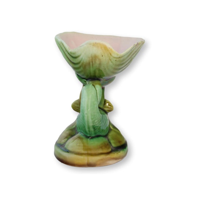 Antique English Majolica Dolphin Dish For Sale - Image 4 of 6