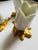 Vintage Italian Porcelain and Gold Match Holders For Sale - Image 4 of 5