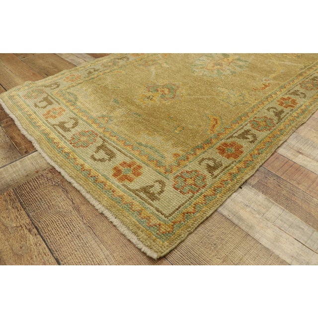 Turkish Oushak Hallway Runner 03'00 X 13'05 For Sale In Dallas - Image 6 of 10