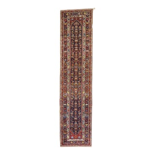 Traditional Navy 20th Century Persian Runner - 3'4" x 15'4" For Sale