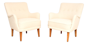 Vintage Swedish Armchairs, 1950s, Set of 2