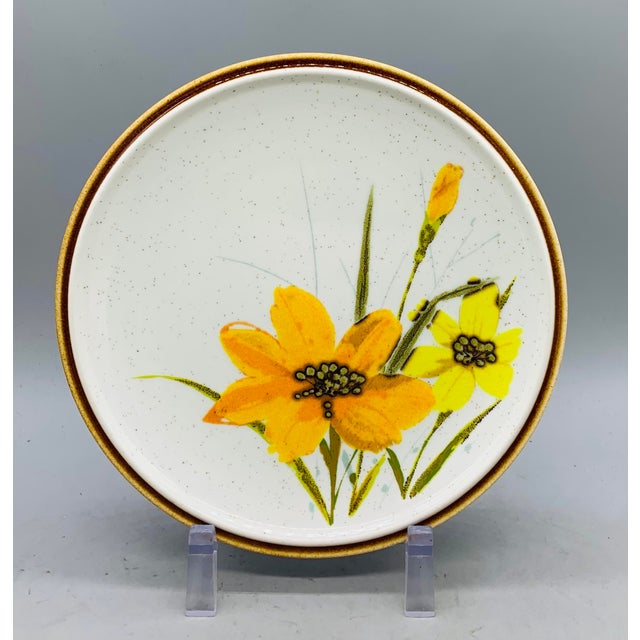 Vintage Mismatched Mikasa Floral Stoneware Salad Plate Set 5 Pieces