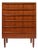 Vintage Danish Mid-Century Six-Drawer Teak Tallboy Dresser 1960s For Sale