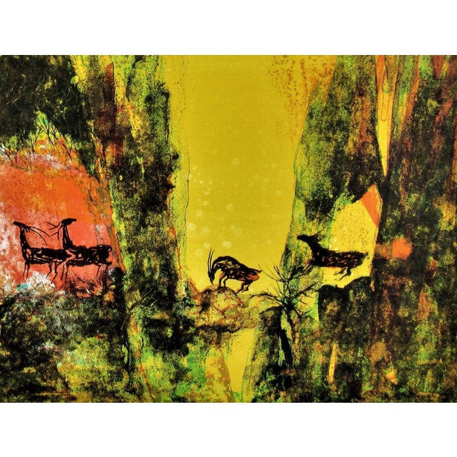Hoi Lebadang, Landscape with Deer Herds, Circa 1970 For Sale - Image 4 of 7