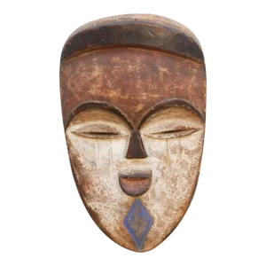 Charming Carved & Painted Kwele Mask