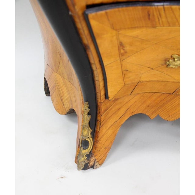 Late 19th Century Swedish French Rococo Parquetry Gilt Bronze Mounted Commode or Bombay Chest For Sale - Image 9 of 15