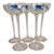 Antique Enameled Cordial Glasses With Swordfish Motif For Sale