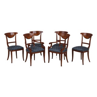 Set of 6 Biedermeier Style Satinwood Dining Chairs For Sale