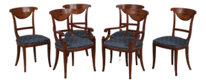 Set of 6 Biedermeier Style Satinwood Dining Chairs
