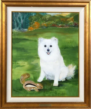 "Rocco and Chipper at the Park" Painting by T E Du-Itt