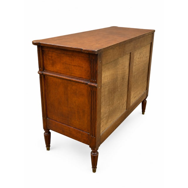 Louis XVI Light Walnut Chest of Drawers with Three Drawers and Fluted Motifs, 1930s For Sale - Image 9 of 13