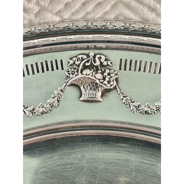 1947 Reed and Barton Silver Plate Pierced Sandwich Plate For Sale In New Orleans - Image 6 of 9