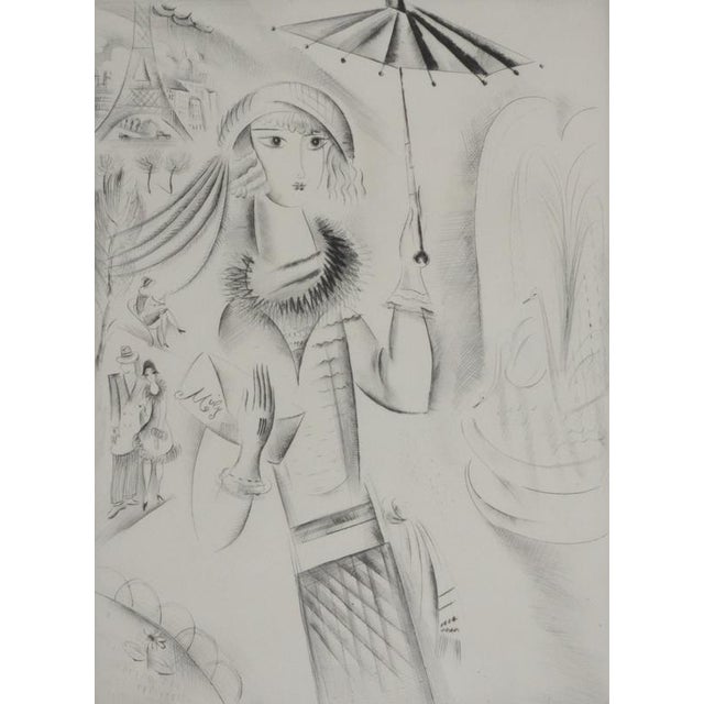 Mily possoz (1888-1968) the parisian woman, 1928 original etching signed in pencil on bfk rives vellum 49.5 x 32.5 cm...