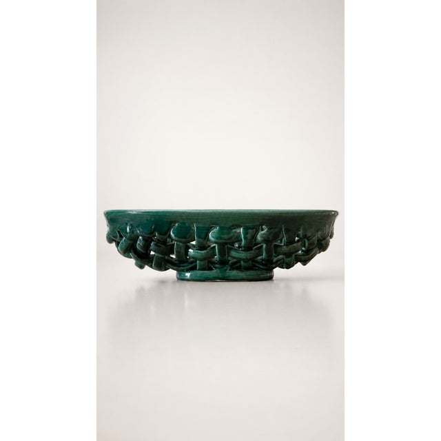 Green Ceramic Basket by Idlas, 1958 For Sale - Image 6 of 7