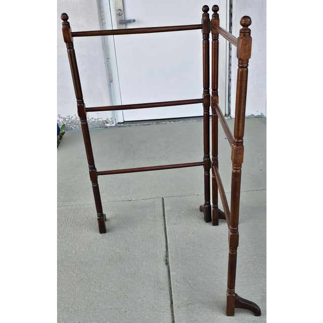 Late Victorian Mahogany Folding Quilt Rack For Sale - Image 4 of 8
