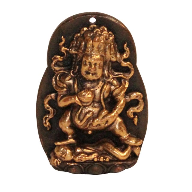Metal Chinese Handmade Metal Tibetan Zambala Jambhala Pendant Display For Sale - Image 7 of 7