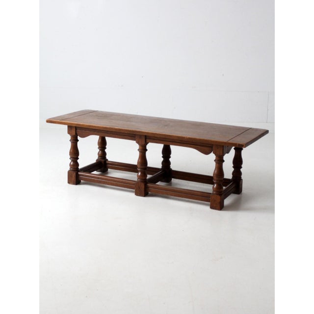 Brown Mid Century Rustic Oak Coffee Table For Sale - Image 8 of 12