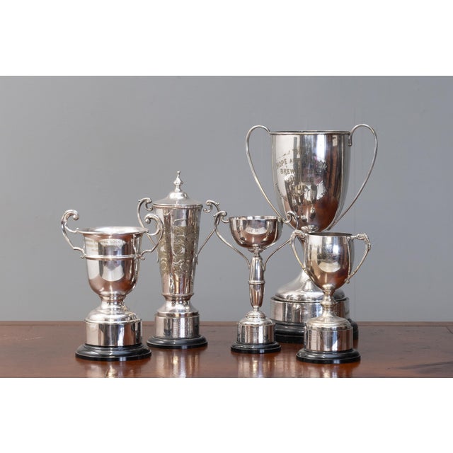 Vintage Silver Plated Trophies, 1950, Set of 5 For Sale - Image 10 of 10