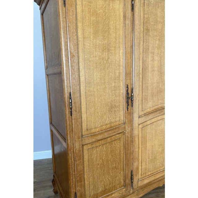 Vintage French Louis XVI Style Wardrobe in Oak For Sale - Image 6 of 12