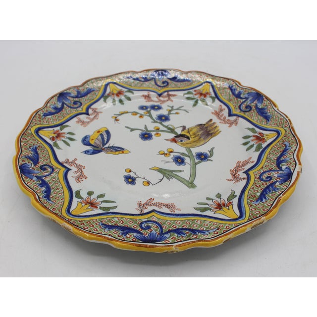 Late 19th Century Circa 1870s French Faience Scalloped Edge Plate For Sale - Image 5 of 9