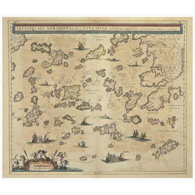 Johannes Janssonius, Antique Map of Archipela Meridionalis, Etching, 1650s For Sale - Image 3 of 3