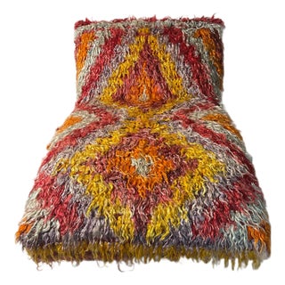 Vintage Shaggy Turkish Rug Chaise/Retro,boho For Sale
