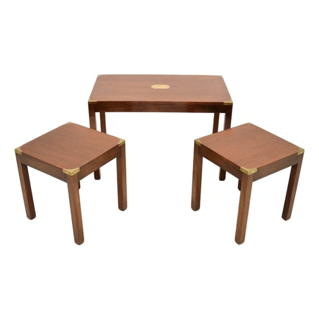 Antique Military Campaign Nesting Tables, 1930s, Set of 3 For Sale