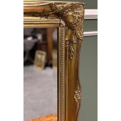 Vintage Gilt Wall Hanging Overmantel Mirror For Sale - Image 4 of 10