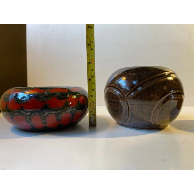 Scandinavian Modern Studio Vases in Glazed Ceramic, 1960s, Set of 3 For Sale - Image 10 of 13