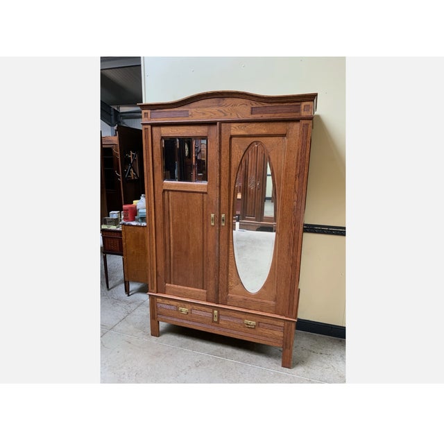 Antique Art Nouveau Wardrobe or Linen Cupboard, 1910 For Sale - Image 6 of 12