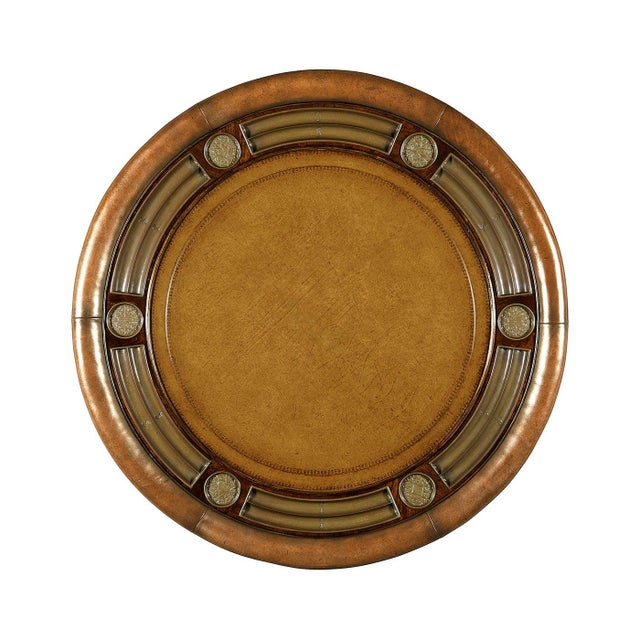 Mahogany Round Poker Table For Sale - Image 10 of 11