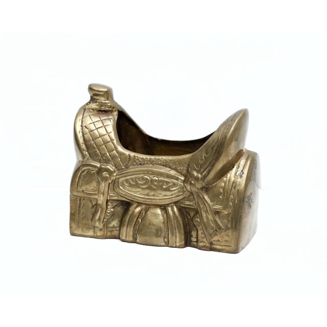Vintage Brass Saddle Planter: Farmhouse Decor For Sale In Phoenix - Image 6 of 11