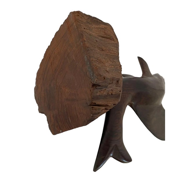 Hand Carved Ironwood Sailfish Marlin Statue Sculpture Dark Wood For Sale In San Francisco - Image 6 of 6