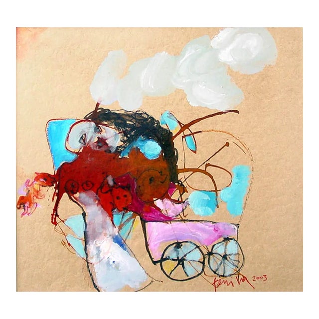 The Stroll in the Park, Original Oil Painting, 2003 For Sale