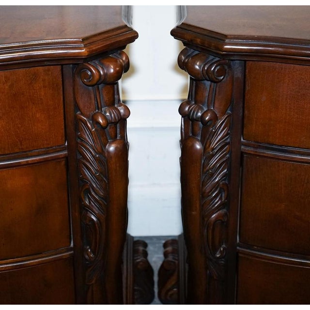 Large American Chippendale Style Nightstands, Set of 2 For Sale - Image 6 of 18