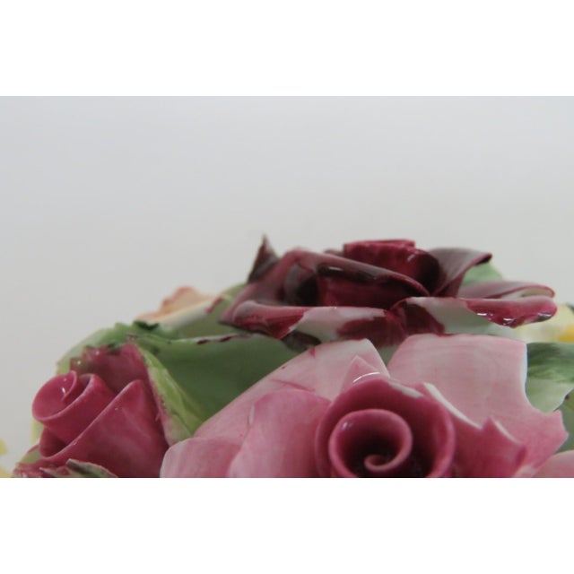 Royal Adderley Bone China Floral Basket of Roses Figurine Made in England 5054b For Sale - Image 18 of 18
