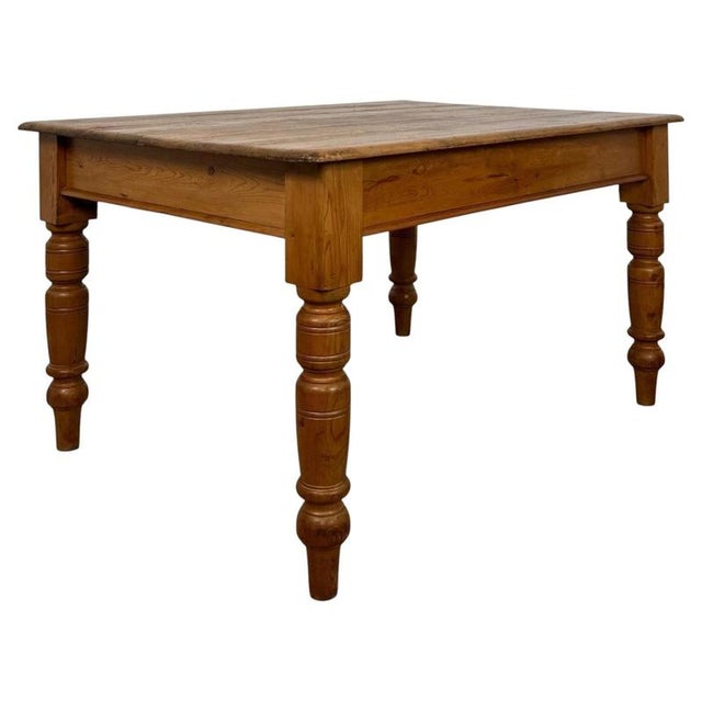 Gold 20th Century Pine Farmhouse Dining Table For Sale - Image 8 of 13