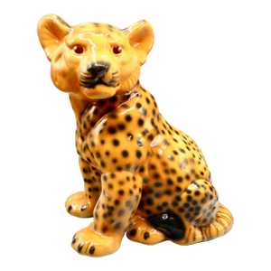 Mid Century Italian Glazed Leopard Cub Figurine