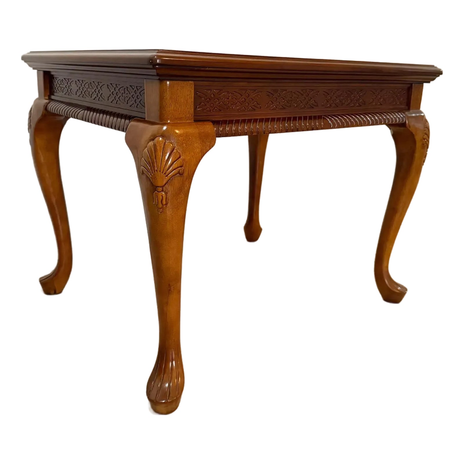 1900s Bombay Company French Style Carved Mahogany Claw Foot Side
