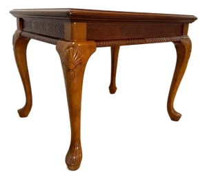 1900s Bombay Company French Style Carved Mahogany Claw Foot Side Table
