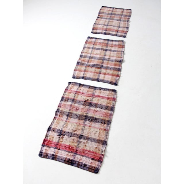 Vintage Plaid Rag Rugs Set of 3 For Sale - Image 4 of 10