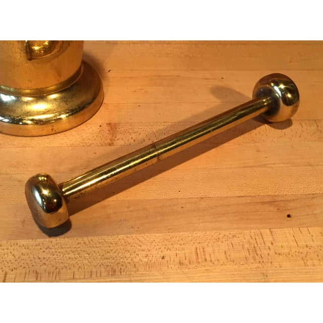 Victorian Antique Tiffany Studios Solid Brass Apothecary Mortar & Pestle For Sale - Image 3 of 12